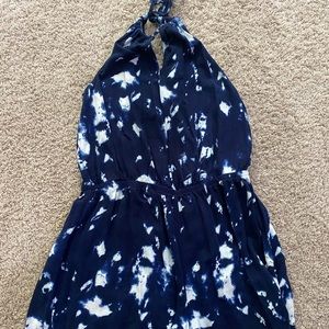 Blue & White tie-dye Romper